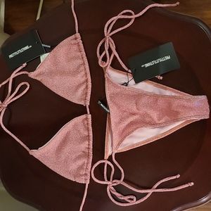 PLT glittery pink string bikini